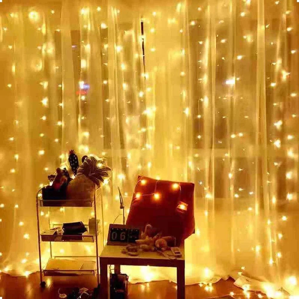 Christmas Lights Curtain Garland Merry Christmas Decorations For Home 2024 New Year Decor