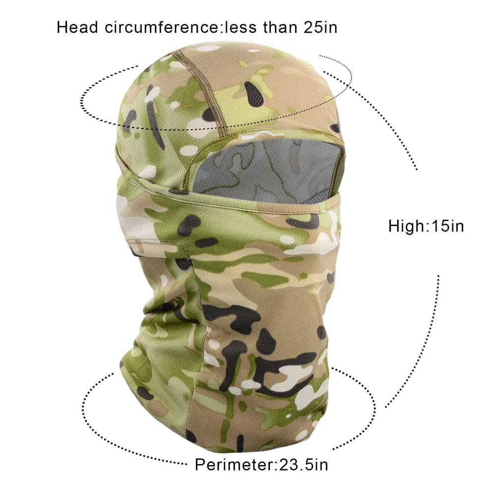 Quick-dry Sun-proof Balaclava Cap Sport Hiking Camping Bicycle Camouflage Hat Helmet Liner Windproof Ski Full Face Mask Beanies