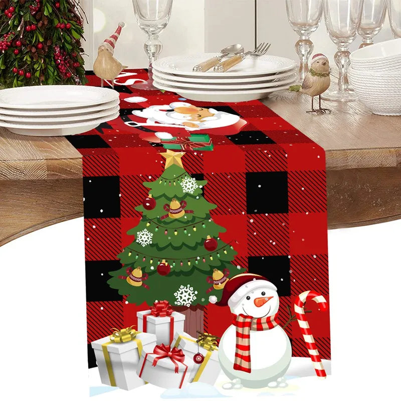 Christmas Tablerunner Merry Christmas Decoration For Home Tablecloth Kitchen Xmas 2024 Navidad Kerst Natal Happy New Year 2024