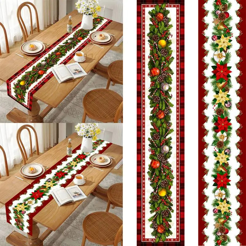 Christmas Tablerunner Merry Christmas Decoration For Home Tablecloth Kitchen Xmas 2024 Navidad Kerst Natal Happy New Year 2024