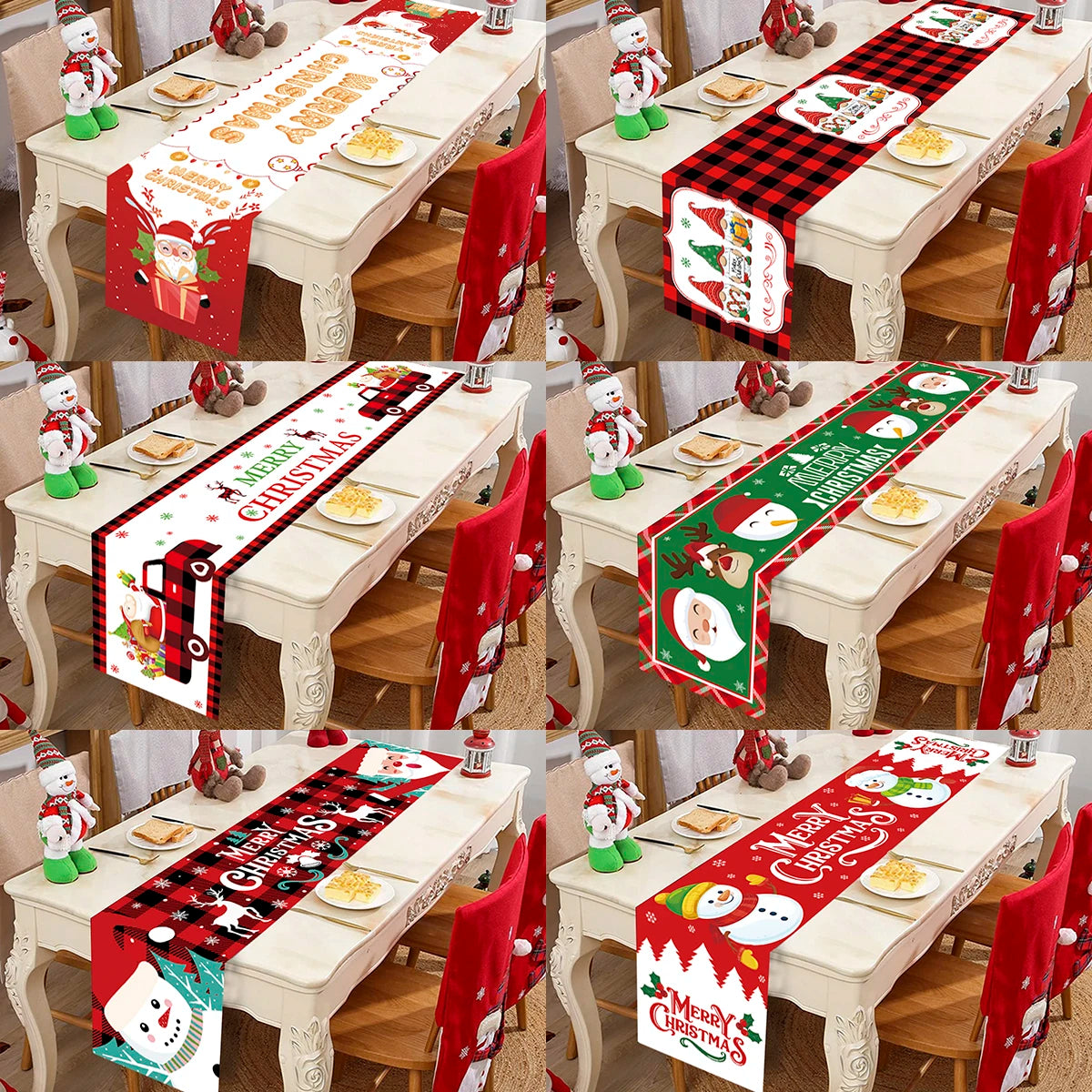 Christmas Tablerunner Merry Christmas Decoration For Home Tablecloth Kitchen Xmas 2024 Navidad Kerst Natal Happy New Year 2024