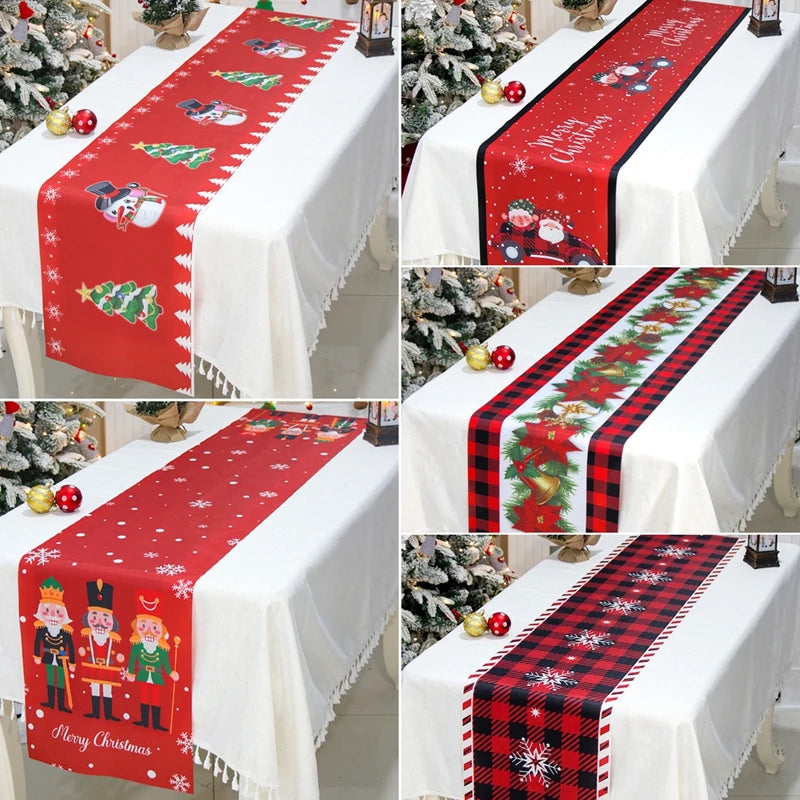 Christmas Tablerunner Merry Christmas Decoration For Home Tablecloth Kitchen Xmas 2024 Navidad Kerst Natal Happy New Year 2024