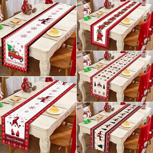 Christmas Tablerunner Merry Christmas Decoration For Home Tablecloth Kitchen Xmas 2024 Navidad Kerst Natal Happy New Year 2024